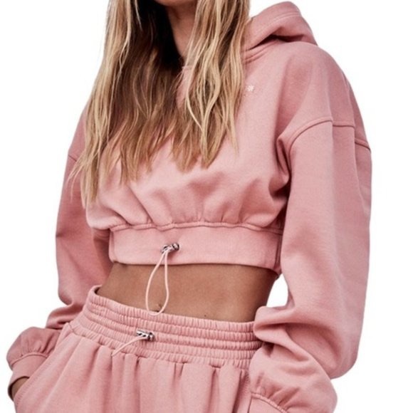 For Love & Lemon Josie pink cropped hoodie (size xxs) - Picture 1 of 6